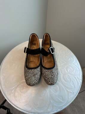 Sofft Calina Spotted Calf Hair Mary Jane Block Heels